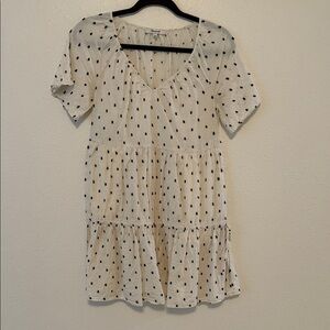 Madewell Cream and Black Polka Dot Mini Dress